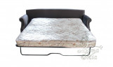 Диван-кровать из серого бархата трёхместный раскладной