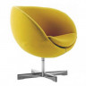 Кресло дизайнерское Жёлтое из кашемира
