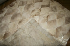 Ковер из меха альпаки мраморного оттенка с рисунком "ромбы" 2,10 х 1,90 м