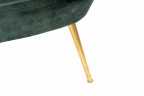 Кресло тёмно-зелёное велюровое на золотых ножках