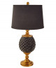 Лампа чёрно-золотая стеклянная