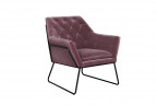 Кресло дымчато-розовое с металлическими ножками
