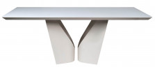 Стол обеденный белый со стеклянной столешницей