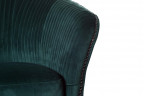 Кресло зелёное велюровое со стёганными полосками