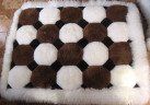 Ковер из меха альпаки с узором "многогранник" трёхцветный 2,10 х 1,90 м