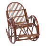 Кресло-качалка из ротанга Classic коньячного цвета с мягкой подушкой