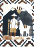 Ковер из меха альпаки с узором "Анды" трёхцветный