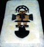 Ковер из меха альпаки с узором "Инка" трёхцветный 