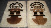 Ковер из меха альпаки с узором "Инка" трёхцветный 