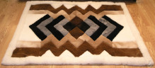 Ковер из меха альпаки с узором "Наска" трёхцветный 2,10 х 1,90 м