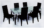 Стол обеденный серебристый Artmax со стеклом
