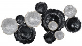 Декор металлический Цветы серебристо-чёрные