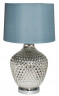 Лампа стеклянная серебристая с сине-серым абажуром