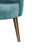 Кресло бирюзовое велюровое на золотых ножках
