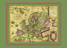 Карта "Новая Европа" в багете Йодокуса Хондиуса из "Атласа Меркатора-Хондиуса", Амстердам, 1606 г.