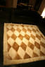 Ковер из меха альпаки натурального окраса с геометрическим рисунком "ромбы" 2,10 х 1,90 м