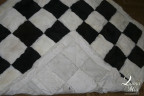 Ковер из меха альпаки с чёрно-белым рисунком "шахматная доска" 2,10 х 1,90 м