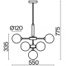 Подвесной светильник Freya FR5233PL-13BS латунь серии Inversion