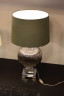 Лампа серо-дымчатая стеклянная на металлическом основании