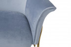 Кресло серо-голубое велюровое