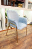 Кресло серо-голубое велюровое