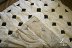 Ковер из меха альпаки чёрно-белый с узором "многогранник" 2,10 х 1,90 м