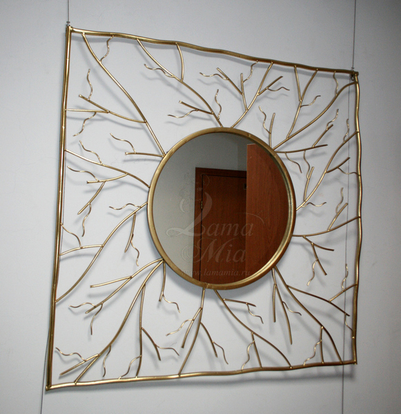 Зеркало настенное с золотым декором 19-ОА-6139 купить в интернет магазине lamamia.ru