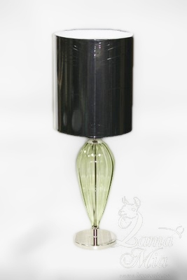 Настольная лампа из Португалии с светло-зелёным стеклянным корпусом