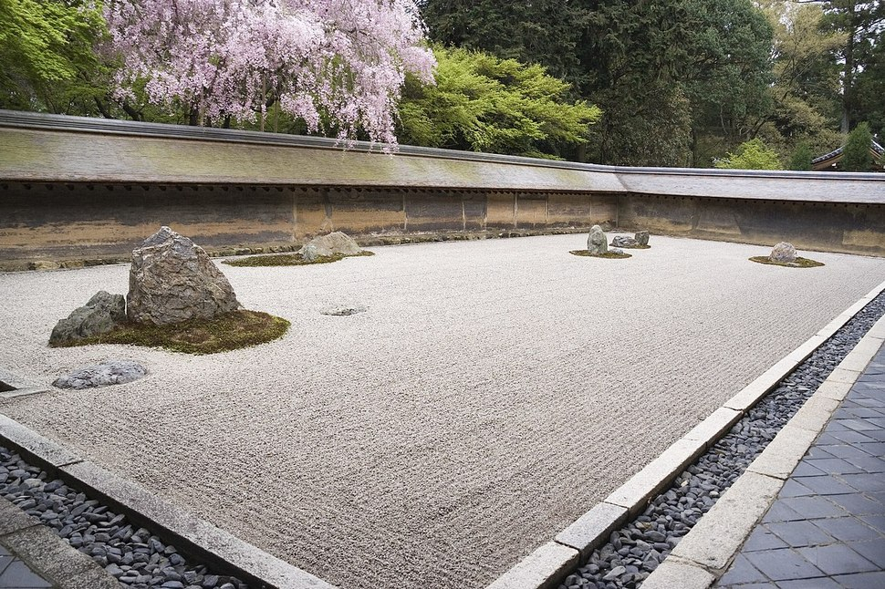 Сад камней Рёан-дзи в Японии