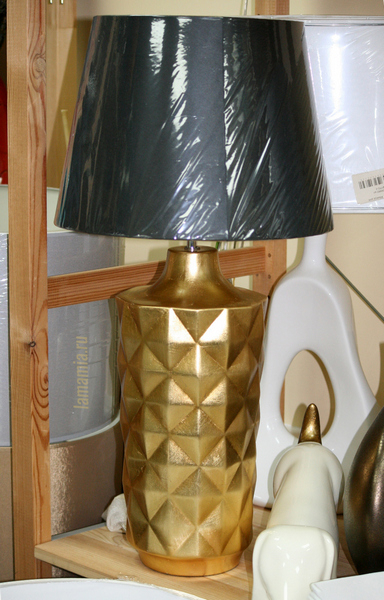 Лампа золотая керамическая с чёрным абажуром FRL119641.01 - купить в интернет магазине lamamia.ru с быстрой доставкой