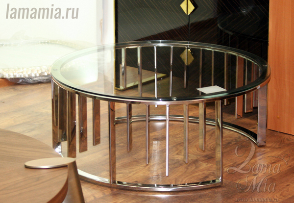 Стол журнальный с прозрачным стеклом с хромированным корпусом 13RXCT8077-SILVER - купить в интернет магазине lamamia.ru с быстрой доставкой