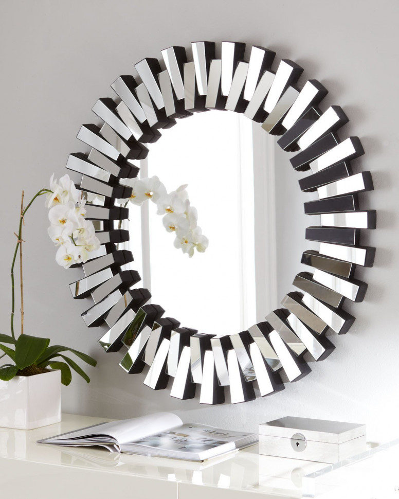 Зеркало круглое в зеркальном декоре Дориан. Диаметр 91,5 см