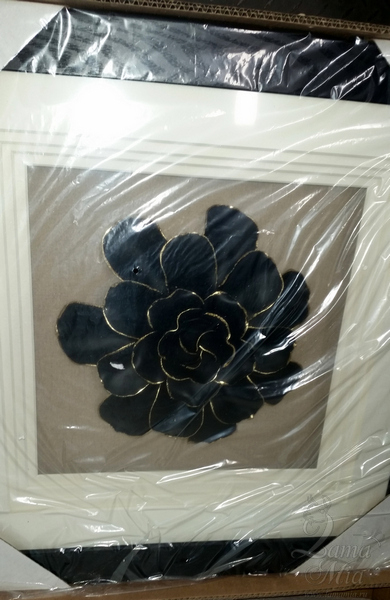 Панно чёрный цветок "Очарование 2" 55730B  купить в интернет магазине lamamia.ru, бесплатная доставка по Москве