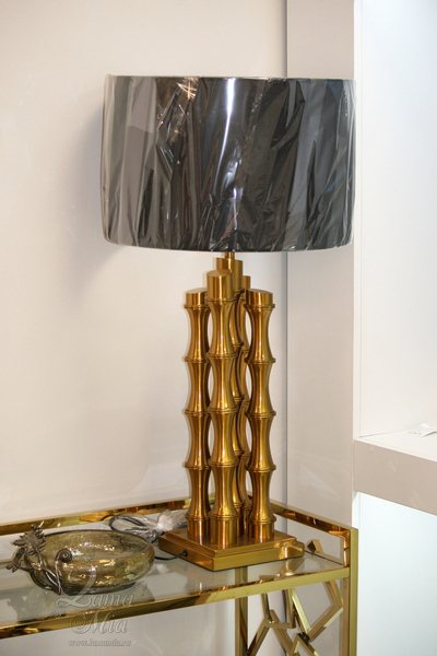 Лампа настольная Bamboo, плафон чёрный, латунь K2KM0901BR купить в интернет магазине lamamia.ru, бесплатная доставка по Москве