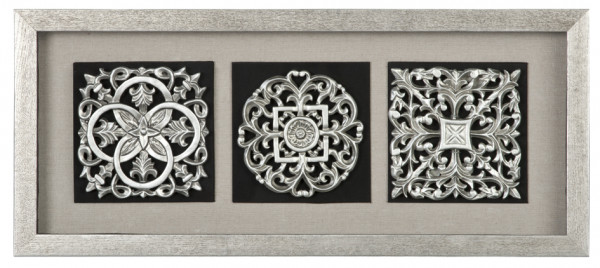 Панно настенное "Вертикальный декор 2" в серебристой раме