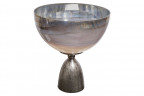 Чаша стеклянная на металлическом основании серебро
