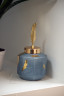 Ваза из керамики синяя с золотым декором, 55RD4042M