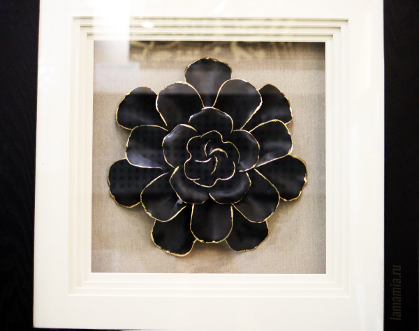Панно чёрный цветок "Очарование 2"