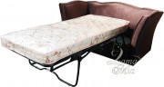 Диван-кровать из коричневого бархата двухместный ZW-422