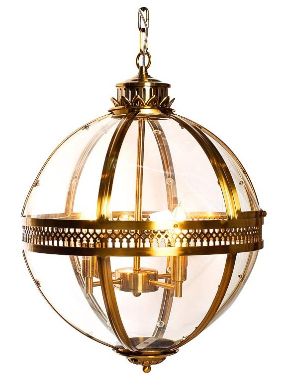 Светильник подвесной золотой в форме шара
