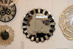 Зеркало круглое декоративное с чёрными вставками