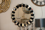 Зеркало круглое декоративное с чёрными вставками