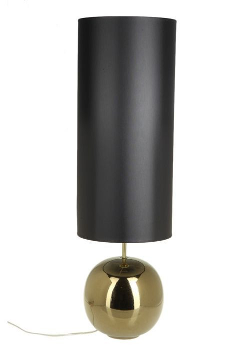 Лампа золотистая с чёрным абажуром