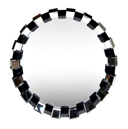 Зеркало круглое с чёрными вставками