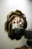 Зеркало декоративное с чёрно-золотым кантом, 100 см