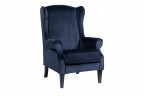 Кресло тёмно-синее велюровое