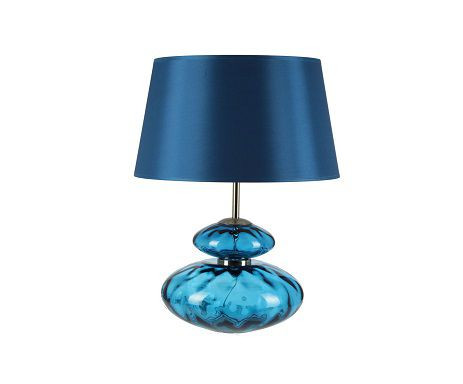 Лампа стеклянная синяя с синим абажуром