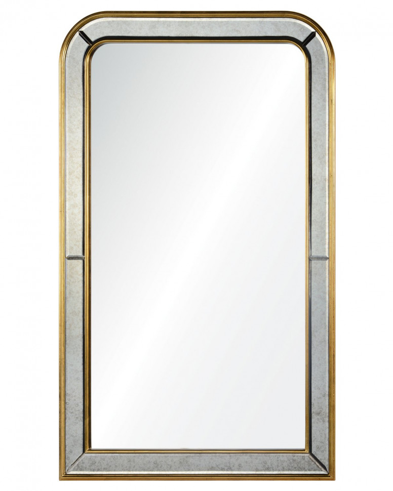 Зеркало с золотистой закруглённой рамой