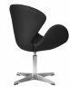 Кресло дизайнерское DOBRIN SWAN (черный кожзам P13, алюминиевое основание)