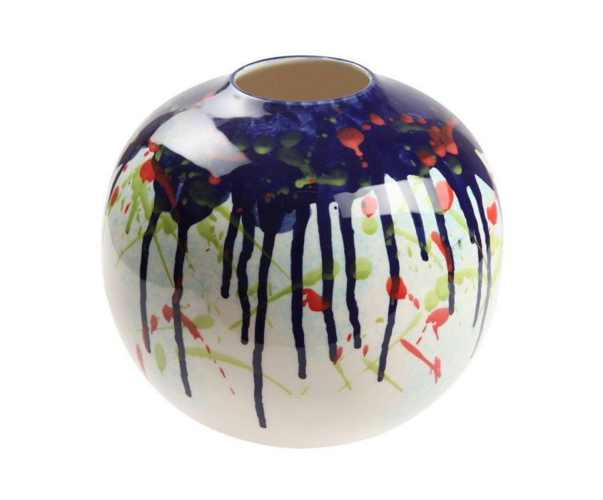 Круглая керамическая ваза цветная